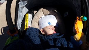 Grayson enjoyed the walk over the bridge too. 
