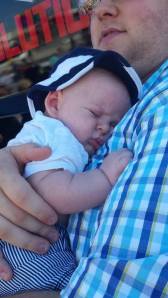 Grayson was wore out before we even hit the track!