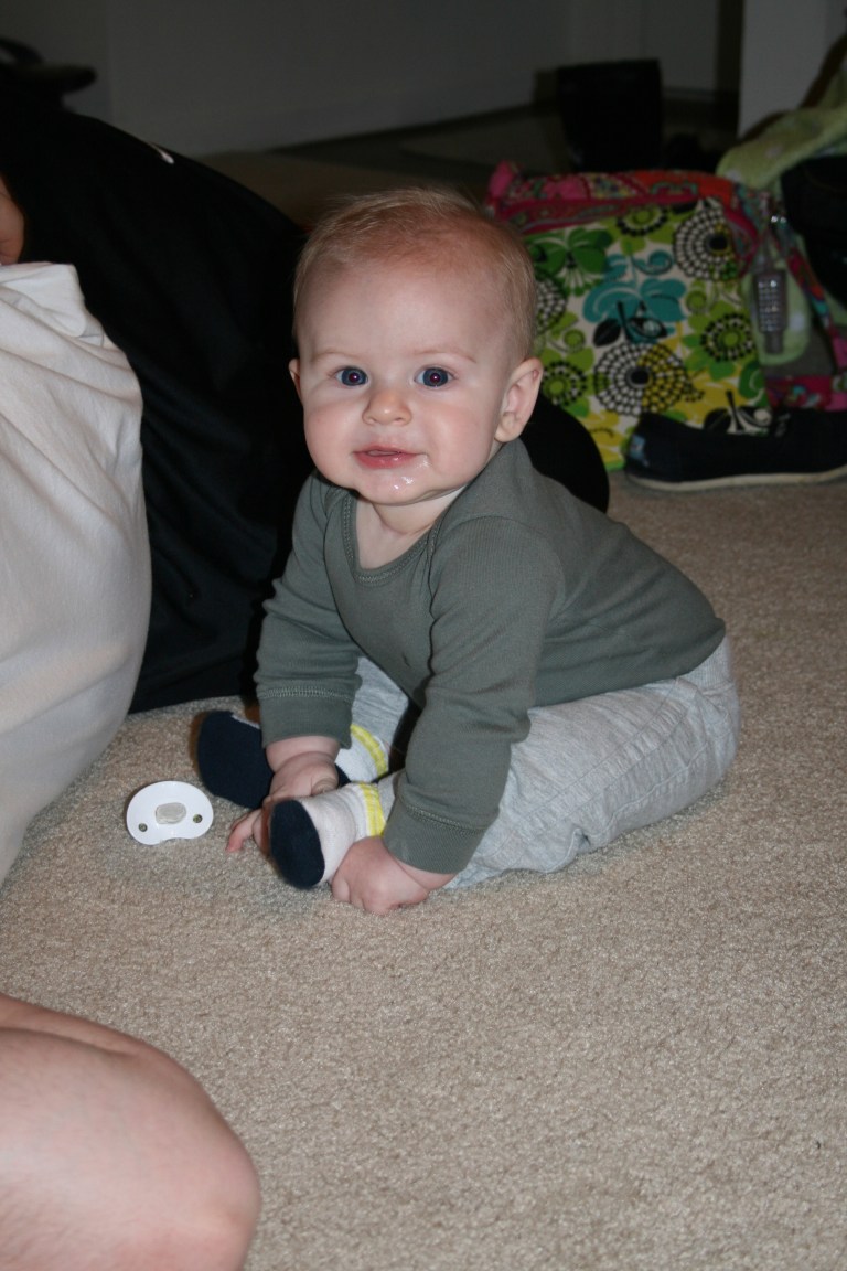 Waiting to open his presents!